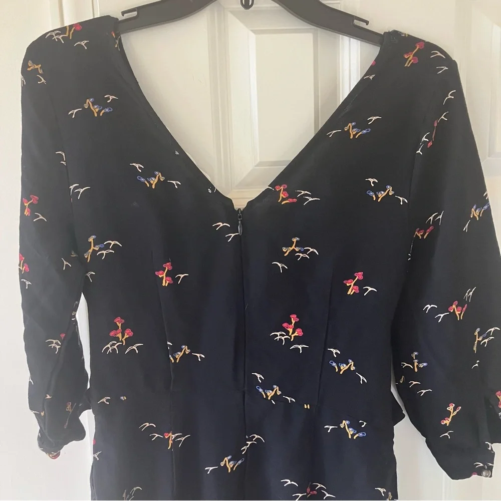 Anthropologie Feather Bone Nara Dark Floral Jumpsuit Sz 4 - Picture 9 of 13